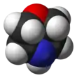 space-filling model of the morpholine molecule