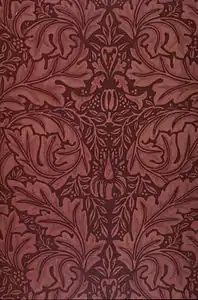 Acanthus design, block-printed velveteen cotton (1876)