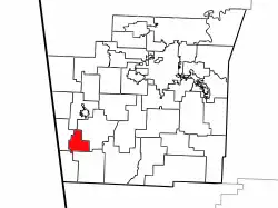 Location of Morrow Township in Washington County