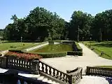 A pond located in the garden of the castle