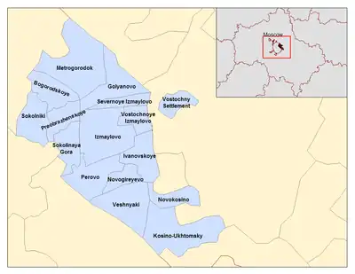 Eastern Okrug districts