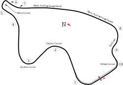 A map showing the layout of Canadian Tire Motorsport Park