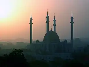 The mosque during Harmattan