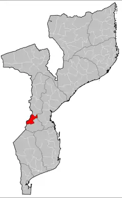 Mossurize District on the map of Mozambique