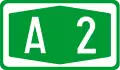 A2 motorway shield