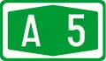 A5 motorway shield