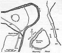 Mounsey Castle and an associated outwork 100 m to the north