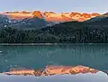 West aspect of Mt. Ernest Gruening from Eagle Glacier Cabin at sunset.