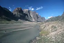 Looking down the valley at Mount Odin