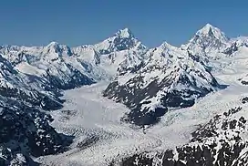 Aerial view of Mt. Salisbury (center) and Mt. Tlingit (right)