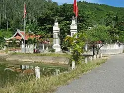 In front of a temple in Nam Đàn