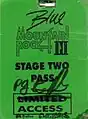 AAA pass for Mountain Rock hand-signed by promoter