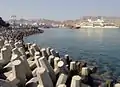 Muscat Port - The Sultan's Yacht can be seen anchored at the Port.