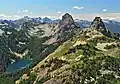 Joe Lake, Mt. Thomson, Huckleberry Mountain (right).Camera pointed west.