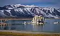 Lee Vining Peak (left) and Mount Warren (center) seen from Mono Lake.