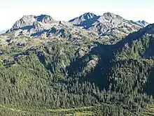 Mt. Ferry (left) and Mt. Pulitzer (right of center)