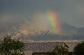 A rainbow and the Santa Ritas