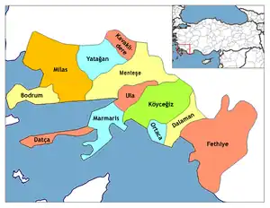 Districts of Muğla