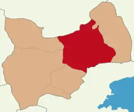 Map showing Bulanık District in Muş Province