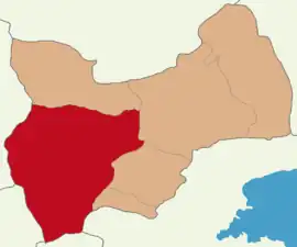 Map showing Muş District in Muş Province