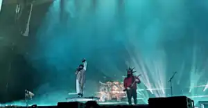 Mudvayne in 2021. Left to right: Ryan Martinie, Chad Gray, Matthew McDonough, Greg Tribbett