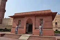 The Tomb of Allama Iqbal is located within the Hazuri Bagh