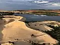 White sand dunes: view from hot air balloon