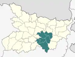 Location of Munger division in Bihar