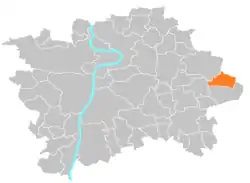 Location of Klánovice in Prague