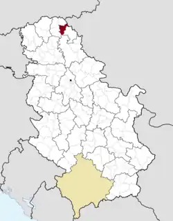 Location of Čoka within Serbia