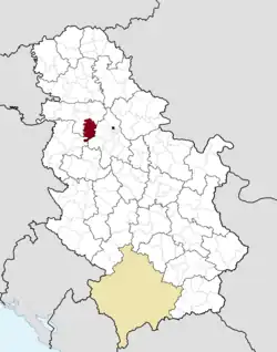 Location of the municipality of Pećinci within Serbia