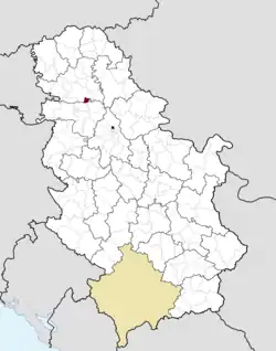 Location of the municipality of Sremski Karlovci within Serbia