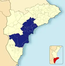 Alicante-Elche metropolitan area in Alicante Province