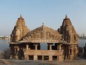 Shrine on the banks of Munsar Lake, Viramgam