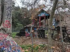 An abandoned building in the Murphy Ranch valley in 2018