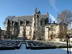 Facade with clock tower