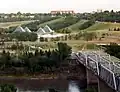 Muttart Conservatory from north side of North Saskatchewan River