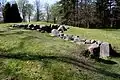 Entrance to the Stone Age passage grave of 'Mor Gribs Hule'.