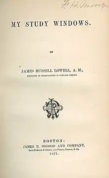 Title page during transition to the name James R. Osgood & Company, "late Ticknor & Fields, and Fields, Osgood, & Co."