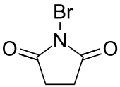 Skeletal formula of N-bromosuccinimide