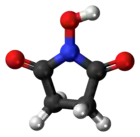 Ball-and-stick model of the N-hydroxysuccinimide molecule