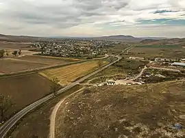 Aerial view of Nicolae Bălcescu village