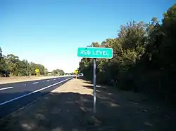 Sign for Red Level on US 19-98