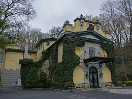 The decorative main facade of the Gallery of Art