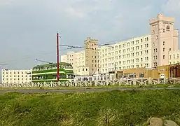 Balloon tram passing the Norbreck Castle Hotel