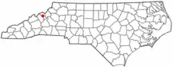 Location of Bakersville, North Carolina