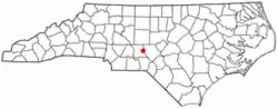 Location of Biscoe, North Carolina