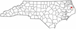 Location of Columbia, North Carolina