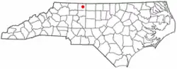 Location of Danbury, North Carolina