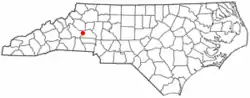 Location of Hildebran, North Carolina